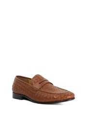 Dune London Brown Salaman Woven Weave Loafers - Image 3 of 6