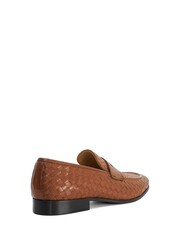 Dune London Brown Salaman Woven Weave Loafers - Image 4 of 6