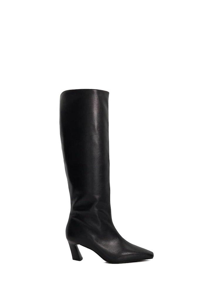 Dune London Black Selinni Square Toe Highboots - Image 1 of 5 Dune London Black Selinni Square Toe Highboots - Image 1 of 5