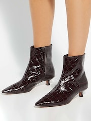 Dune London Brown Odore Chisel Toe Kitten Heel - Image 1 of 6