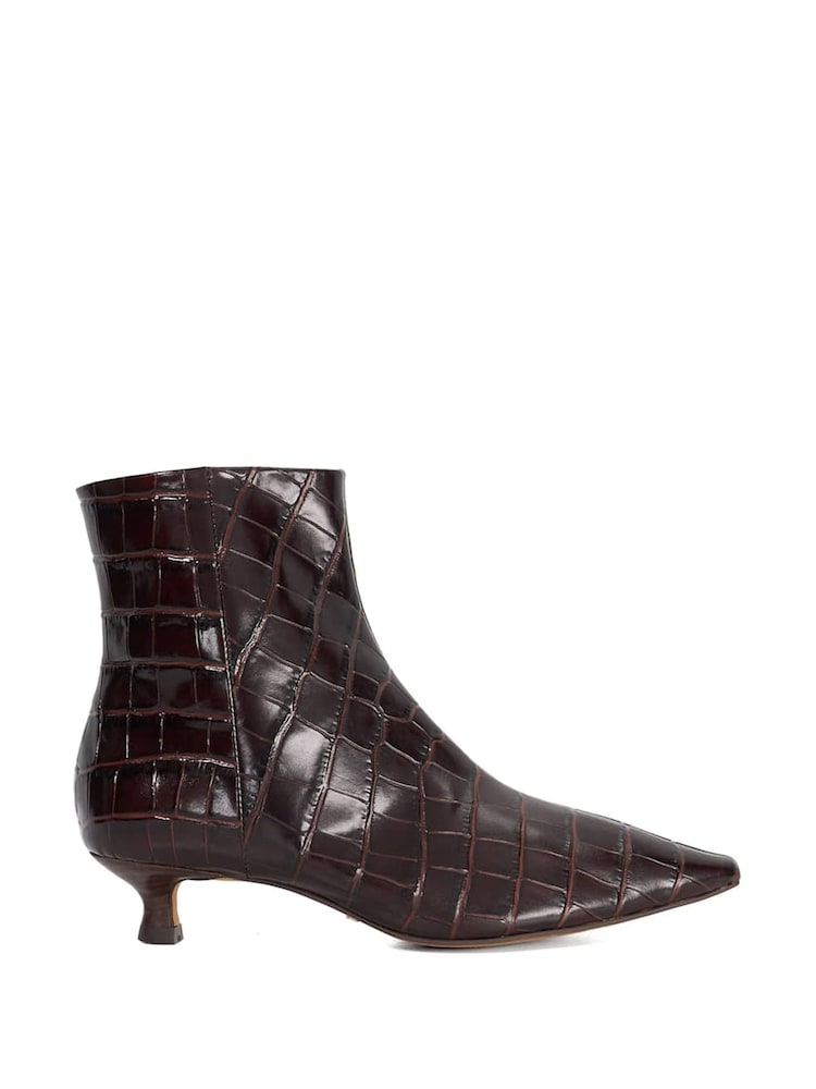 Dune London Brown Odore Chisel Toe Kitten Heel - Image 2 of 6 Dune London Brown Odore Chisel Toe Kitten Heel - Image 2 of 6