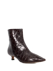 Dune London Brown Odore Chisel Toe Kitten Heel - Image 3 of 6