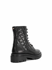 Dune London Black Pillow Lace Up Quilted Chunk Boots - Image 4 of 6