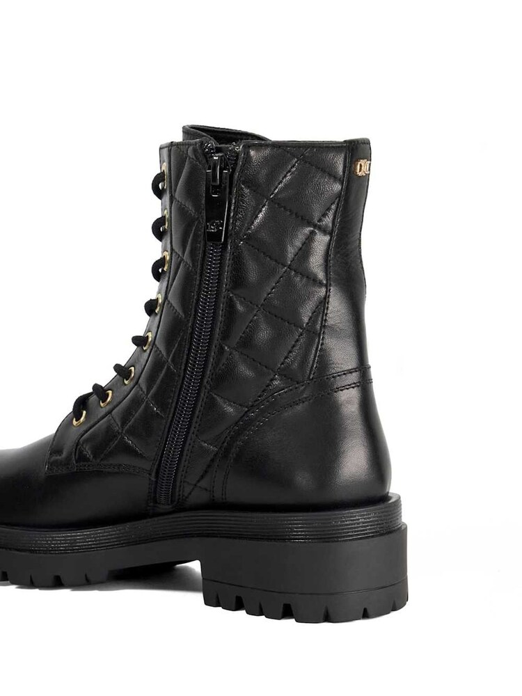 Dune London Black Pillow Lace Up Quilted Chunk Boots - Image 6 of 6