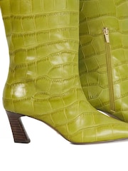 Dune London Green Selinni Square Toe Highboots - Image 6 of 6