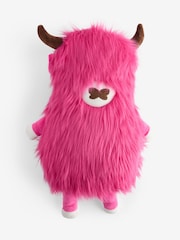 Fuchsia Pink 3D Hamish The Highland Cow Cushion - Image 3 of 4