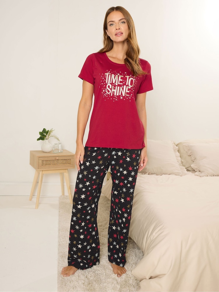 M&Co Time To Shine Short Sleeve Wide Leg Pyjamas Set - Imagen 1 de 5