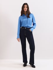 Phase Eight Blue Novie Satin Shirt - Image 3 of 6