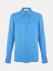 Phase Eight Blue Novie Satin Shirt - Image 6 of 6