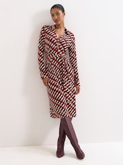 Phase Eight Red Check Midi Dress - Image 1 of 7