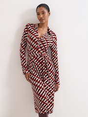 Phase Eight Red Check Midi Dress - Image 3 of 7
