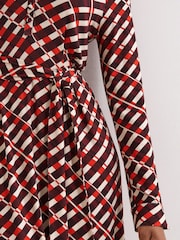 Phase Eight Red Check Midi Dress - Image 5 of 7