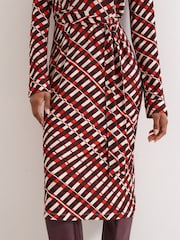 Phase Eight Red Check Midi Dress - Image 6 of 7