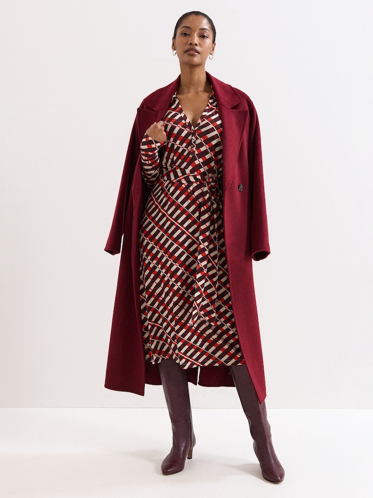 Phase Eight Red Check Midi Dress - Image 7 of 7 Phase Eight Red Check Midi Dress - Image 7 of 7