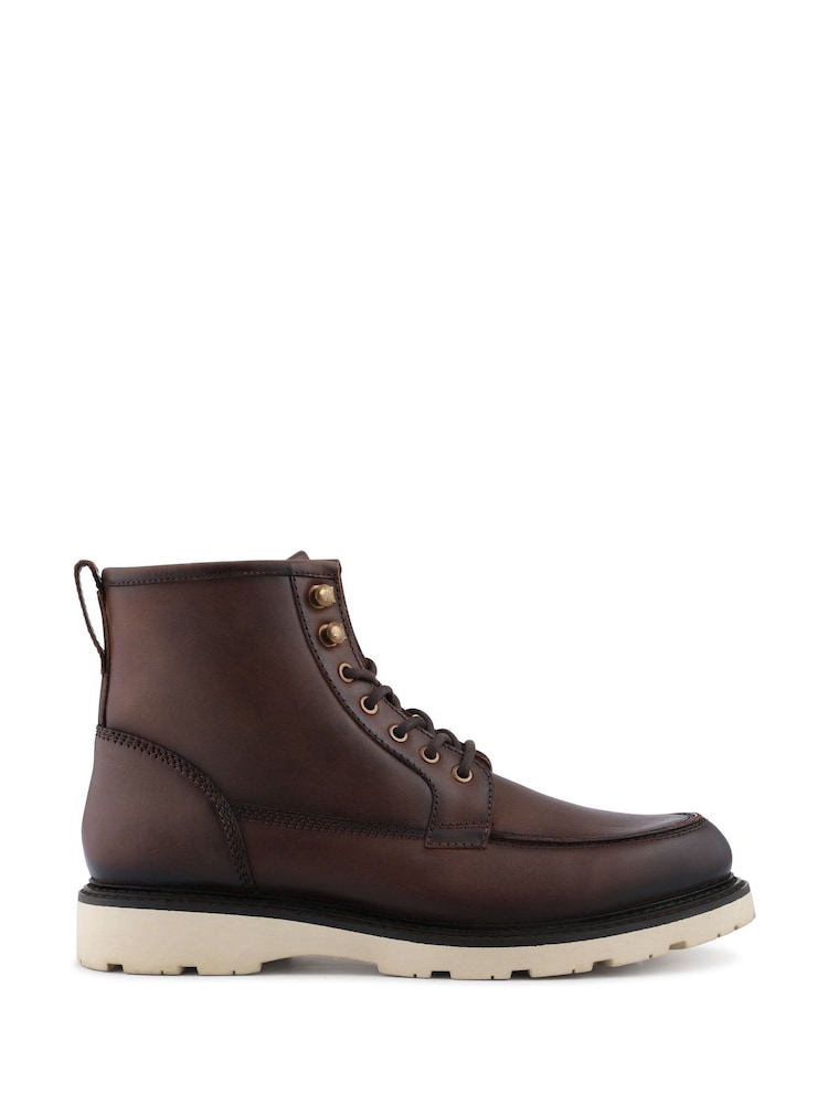Jones Bootmaker Brown Essex Chunky Leather Boots - Image 2 of 5 Jones Bootmaker Brown Essex Chunky Leather Boots - Image 2 of 5