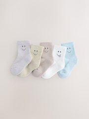 Neutral Faces Cushioned Footbed Cotton Rich Ribbed Socks 5 Pack - Image 1 of 3