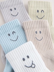 Neutral Faces Cushioned Footbed Cotton Rich Ribbed Socks 5 Pack - Image 3 of 3