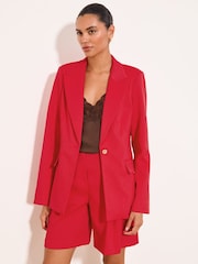Lipsy Red Cross Hatch Tailored Blazer - Image 5 of 5