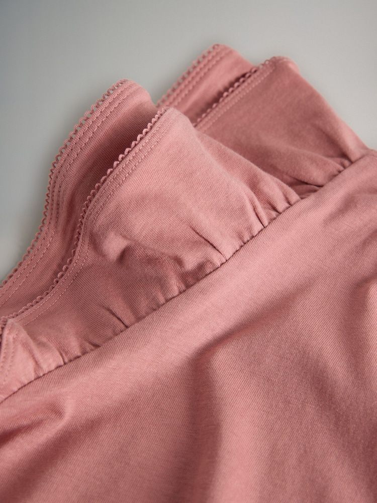 The Set 3 Pack V-Neck Frill Sleeve T-Shirt Black/Pink/White - Image 6 of 6