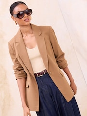 Lipsy Camel Petite Relaxed Blazer - Image 1 of 5