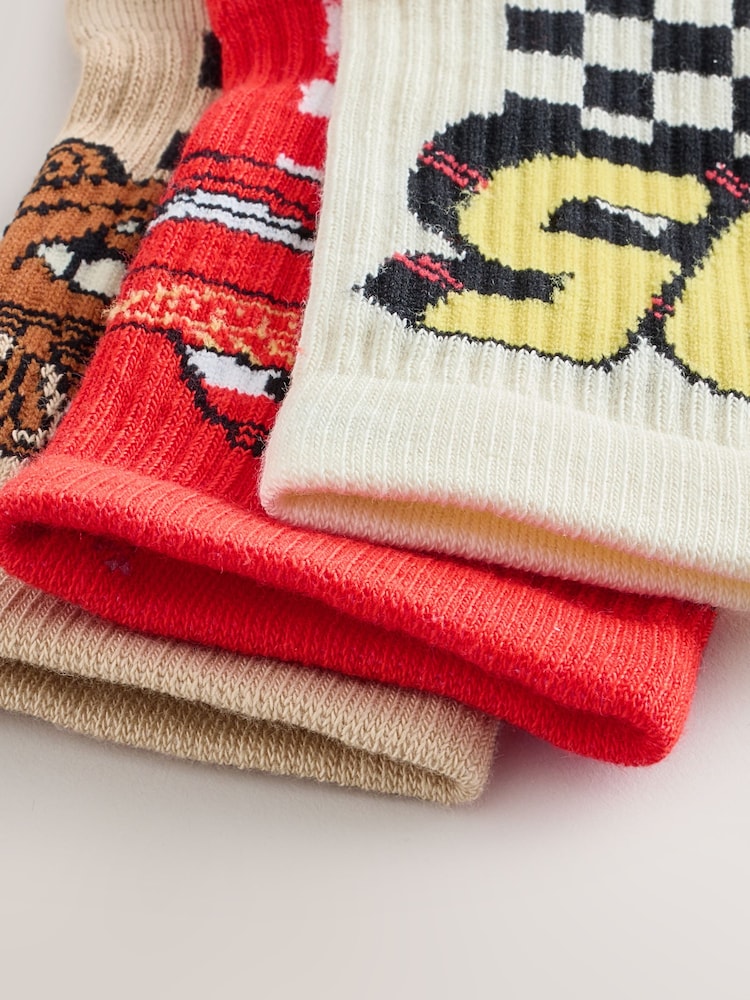Disney Cars License Cotton Rich Ribbed Sports Socks 3 Pack - Image 3 of 3