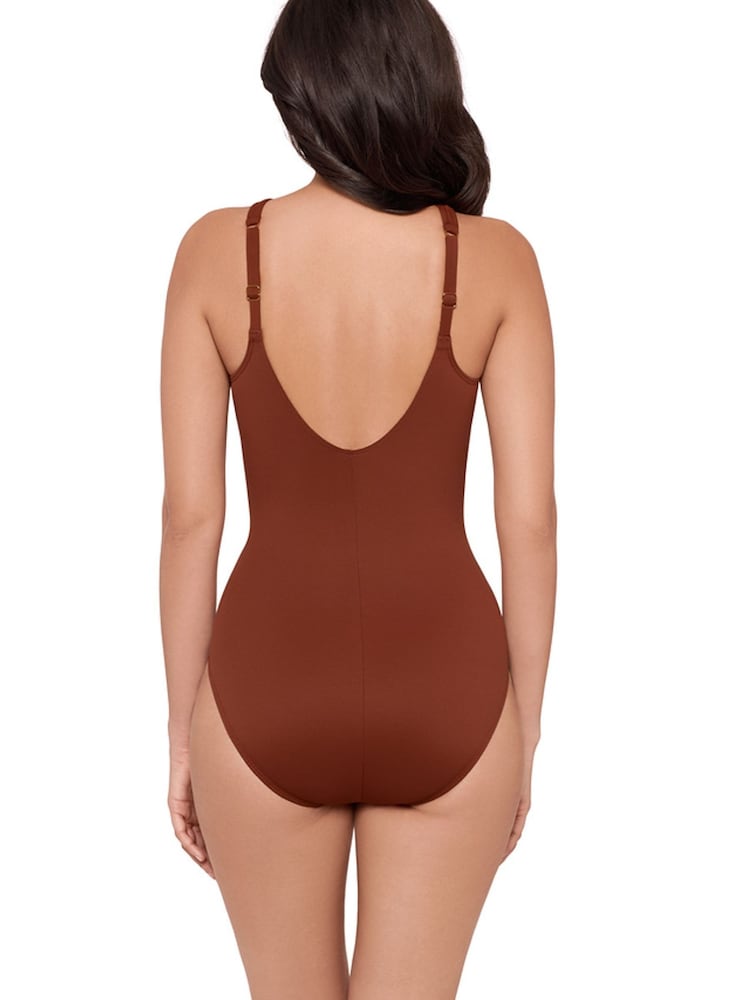 Miraclesuit Rock Solid Aphrodite Halter Neck Soft Cup Tummy Control Brown Swimsuit - Slika 2 iz 5 Miraclesuit Rock Solid Aphrodite Halter Neck Soft Cup Tummy Control Brown Swimsuit - Slika 2 iz 5
