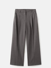 Mango Grey Pleated Wide Leg Trousers - Image 5 of 6