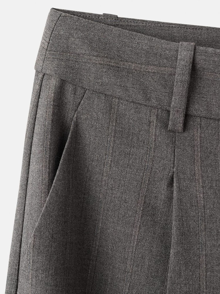 Mango Grey Pleated Wide Leg Trousers - Image 6 of 6