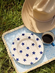 Emma Bridgewater Cream Blue Star 8 1/2 Inch Side Plate - Image 1 of 3