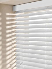 White Serene Made To Measure 50mm Sunwood Fauxwood Venetian Blinds - Image 3 of 5