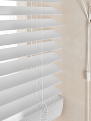 White Serene Made To Measure 50mm Sunwood Fauxwood Venetian Blinds - Image 4 of 5