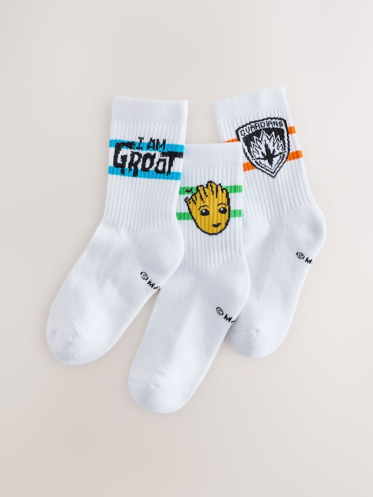 Marvel Groot - License Cotton Rich Ribbed Sports Socks 3 Pack - Imagen 1 de 3