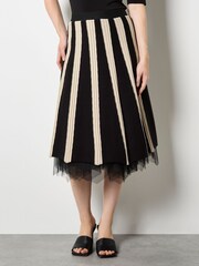 Apricot Black Colour Block Tulle Reversible Skirt - Image 2 of 6