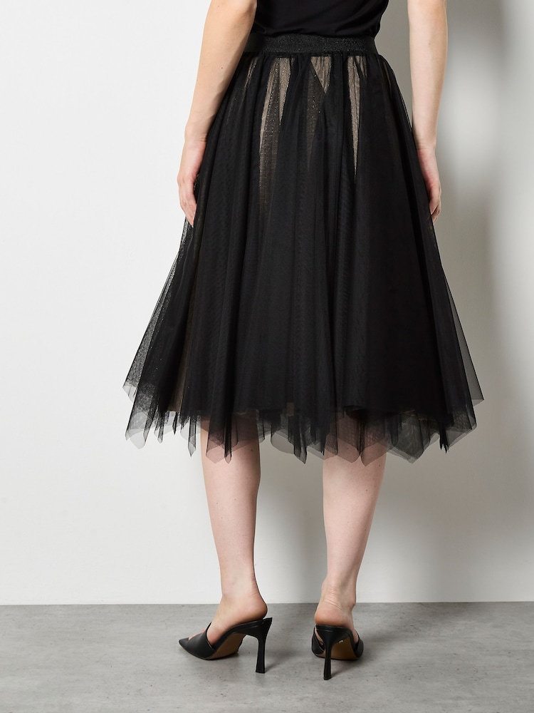 Apricot Black Colour Block Tulle Reversible Skirt - Image 6 of 6 Apricot Black Colour Block Tulle Reversible Skirt - Image 6 of 6
