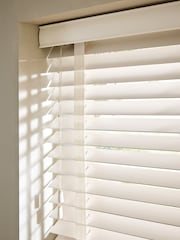 Cream Morena Made To Measure 50mm Sunwood 38mm Mist Taped Venetian Blinds - Image 5 of 6