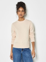 Apricot Natural Pearl Border & Cuff Jumper - Image 1 of 4