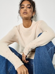Apricot Natural Pearl Border & Cuff Jumper - Image 3 of 4