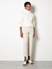 Apricot Natural Pleat Tapered Tailored Trousers - Image 2 of 5