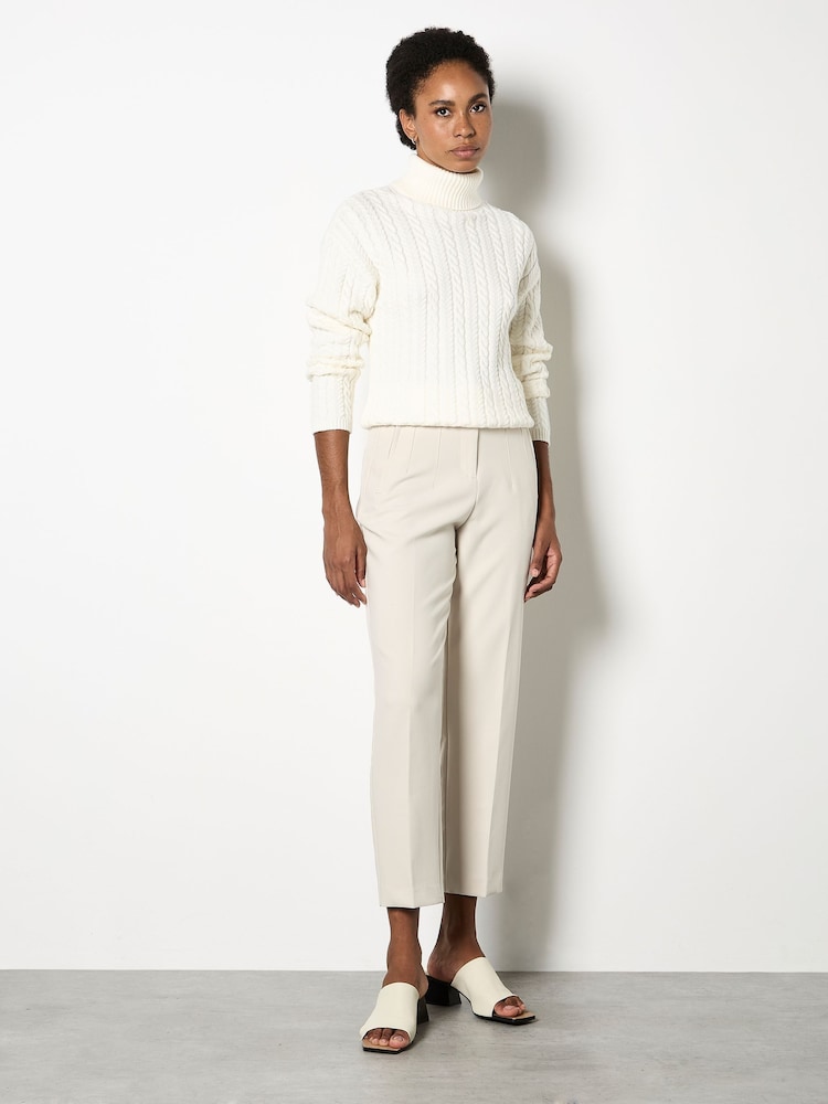 Apricot Natural Pleat Tapered Tailored Trousers - Image 2 of 5 Apricot Natural Pleat Tapered Tailored Trousers - Image 2 of 5