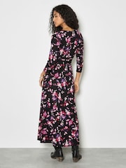 Apricot Black Ombre Flower Wrap Maxi Dress - Image 4 of 4