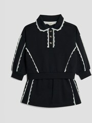 River Island Younger Girls Lace Collar Sweatshirt and Skirt Set - صورة 3 من 5