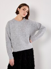 Apricot Grey Bow Back Fuzzy Jumper - Image 3 of 4