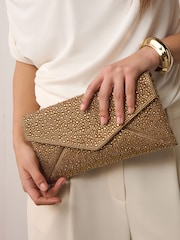 Bronze Sparkle Clutch Bag - Image 1 of 10