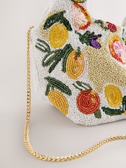 Print Beaded Fruit Top Handle Bag - Image 8 of 9