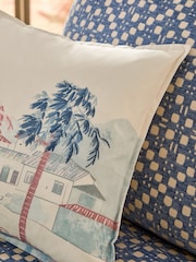 Blue 43 x 43cm Indoor Outdoor Printed Coastal Scene Cushion - Image 2 of 4
