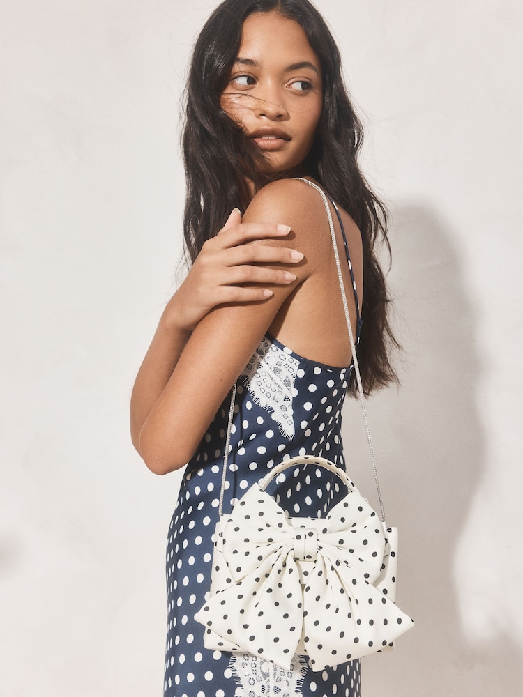 Monochrom - Handtasche mit Satinschleife - Bild 1 von 9