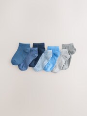Blue Cotton Rich Trainer Socks 7 Pack - Image 1 of 3