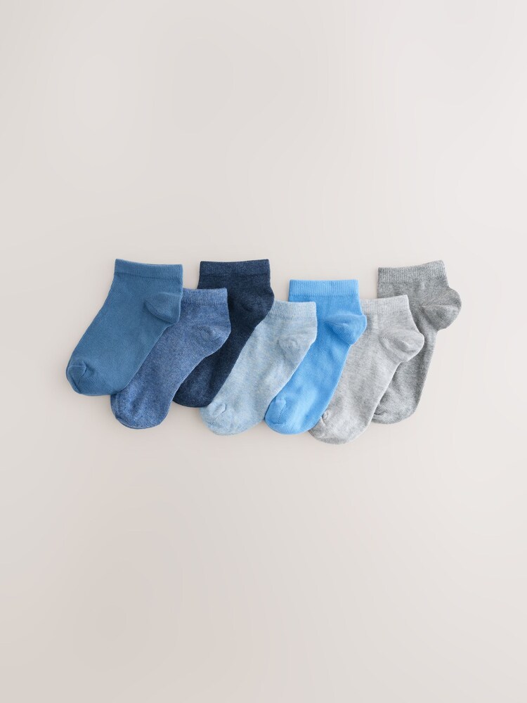 Blue Cotton Rich Trainer Socks 7 Pack - Image 1 of 3