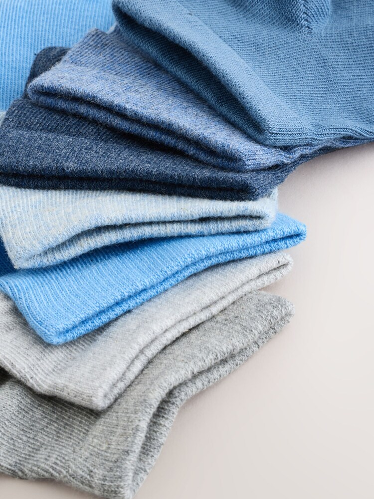 Blue Cotton Rich Trainer Socks 7 Pack - Image 2 of 3