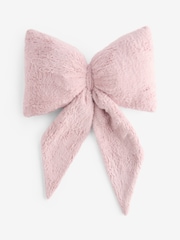 Just Pink 3D Faux Fur Bow Cushion - Image 3 of 4